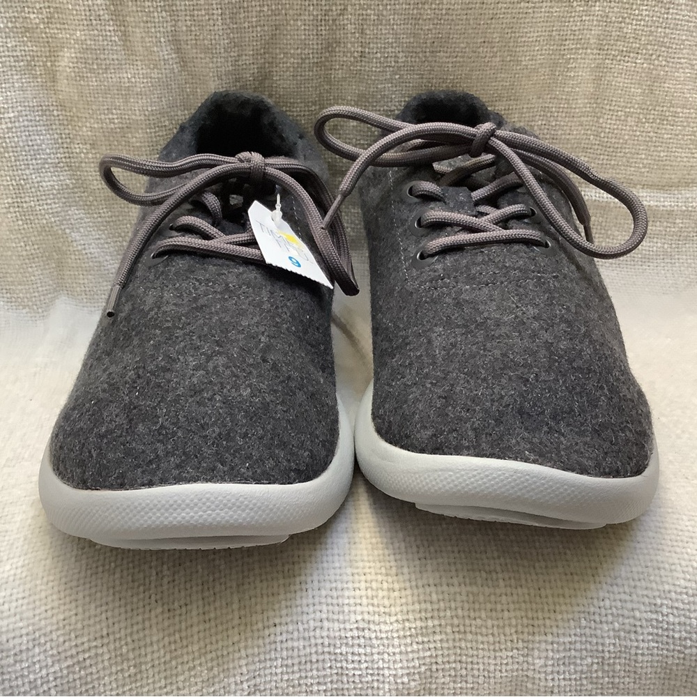 Time and Tru Gray Lace-Up Sneakers Shoes-Wool Like Fabric-Memory Foam-9M-NWT - Picture 6 of 14